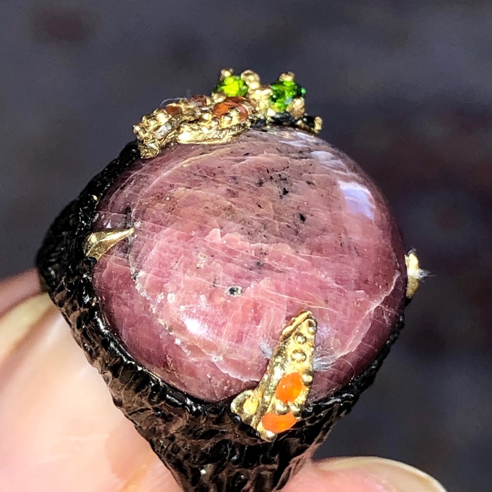 Genuine Ruby Sterling Silver Ring With Gems - image 5